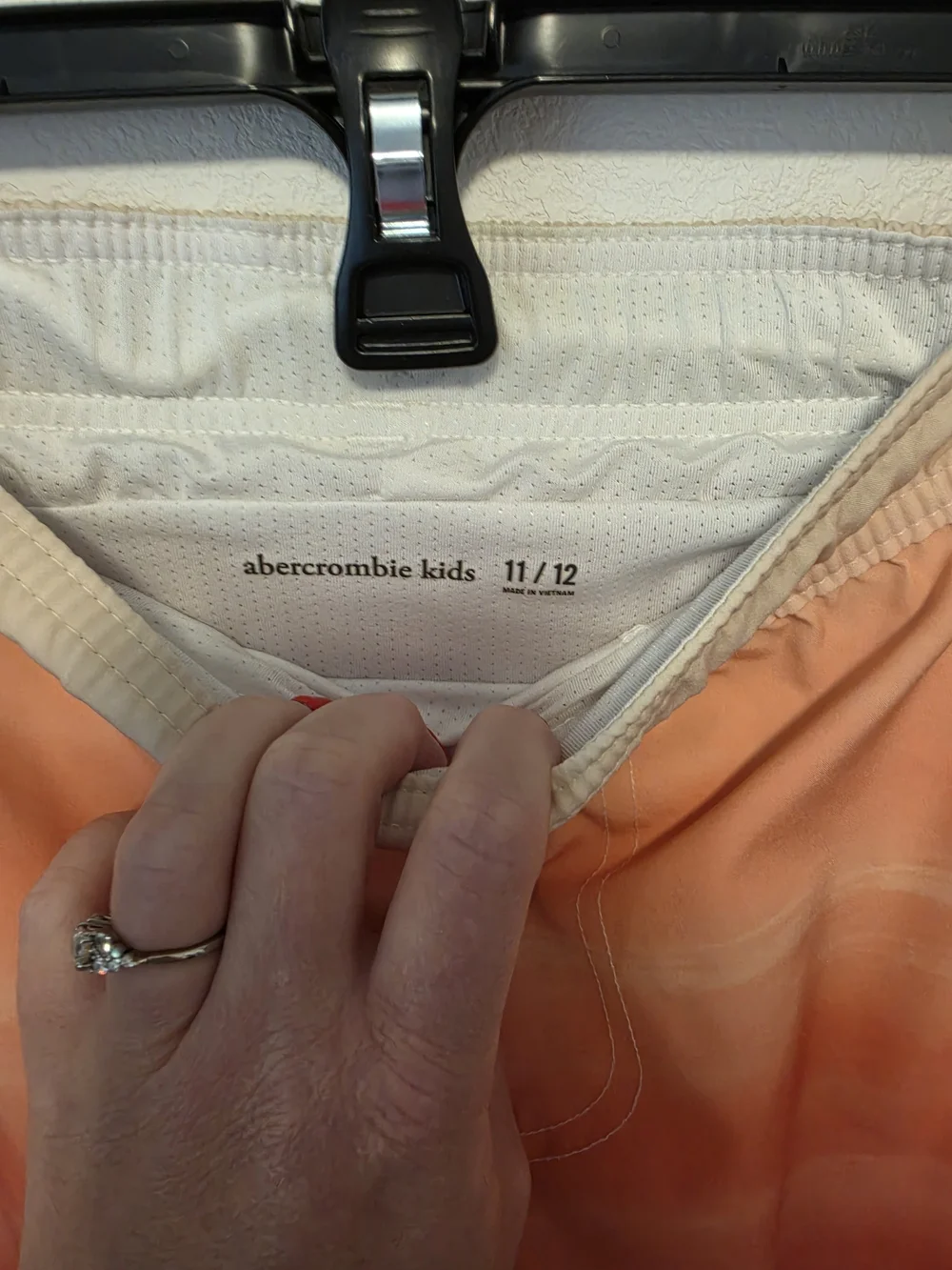Abercrombie Kids Gradient Coral to Aqua Swim Shorts Size 11/12